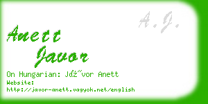 anett javor business card